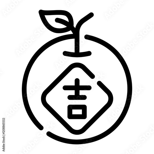 mandarin line icon