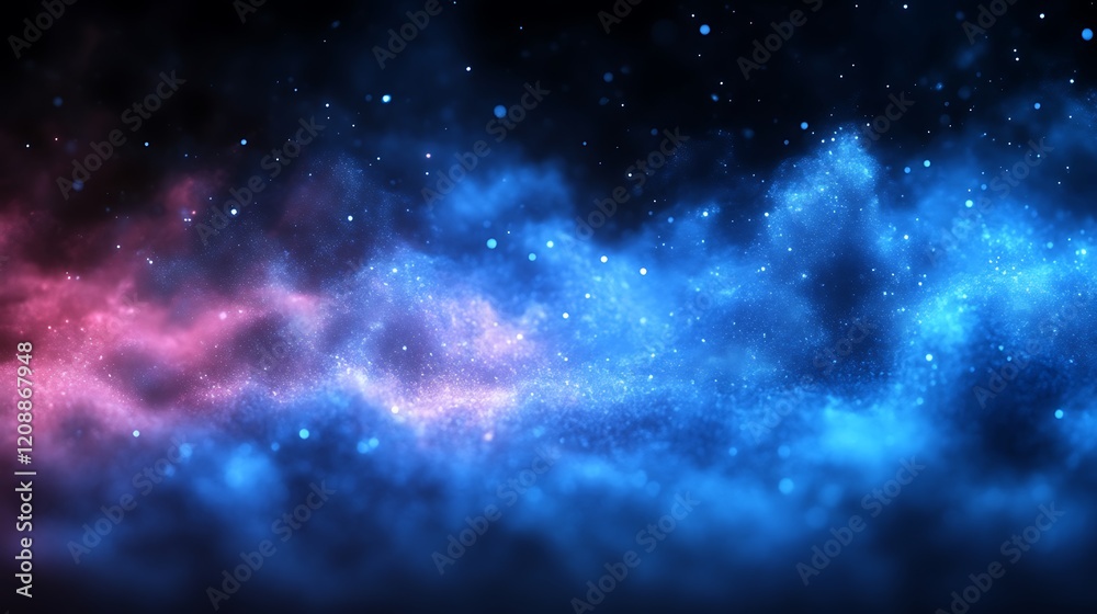 Naklejka premium Abstract Blue and Pink Cosmic Dust Clouds