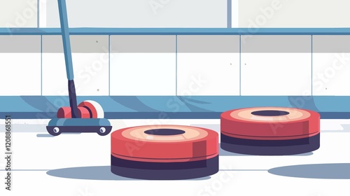 Professional Curling Stabilizer Equipment Flat Vector Illustration photo