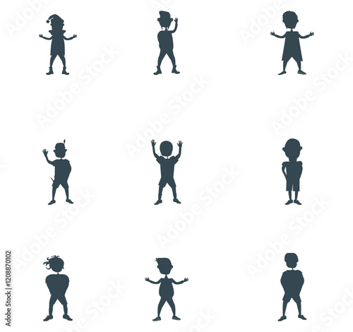 Vector set of happy people flat icons. Contains icons joyful, jumping, dancing, fun, celebrating, successful and more. Pixel perfect.