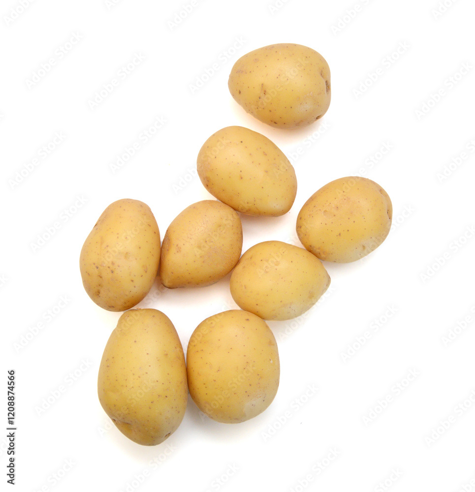New potato isolated on white background close up