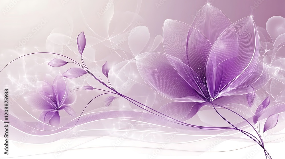 Delicate Purple Floral Design With Soft Background Delicate Purple Floral Design With Soft Background