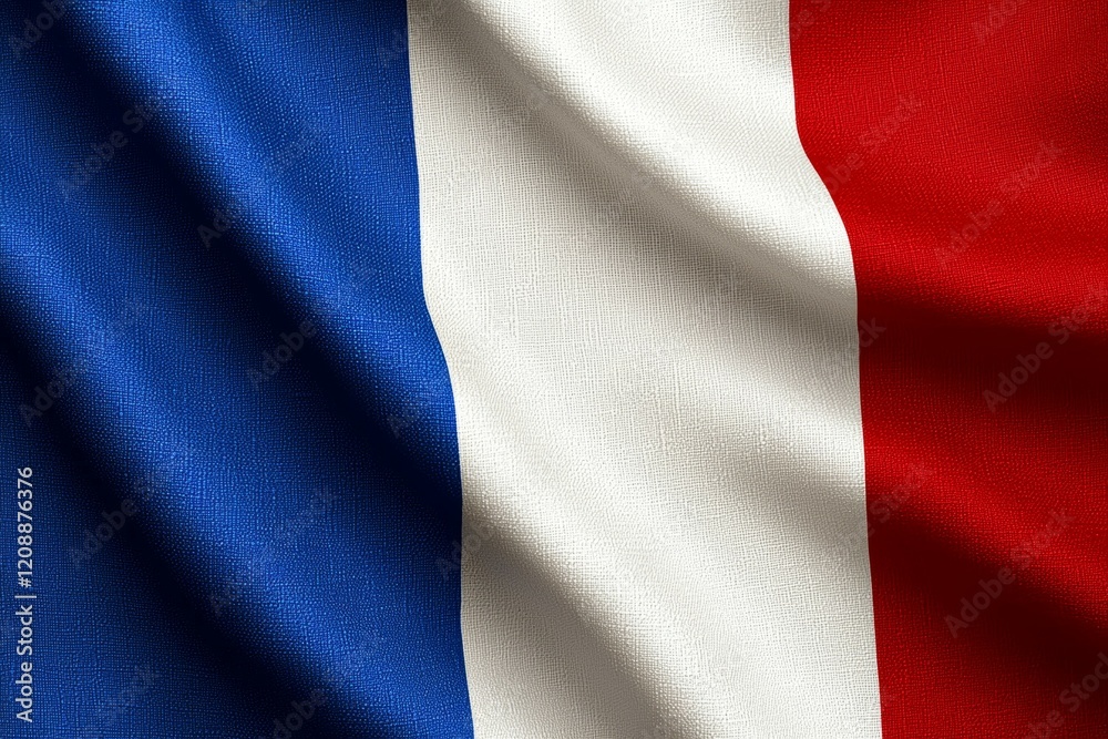 French national flag waving with blue, white, and red stripes French national flag waving with blue, white, and red stripes