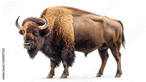 Bison isolated over white background