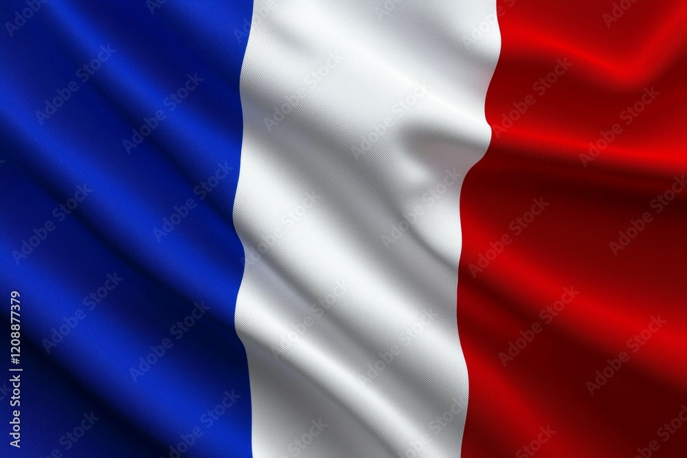 French national flag waving with blue, white, and red stripes French national flag waving with blue, white, and red stripes