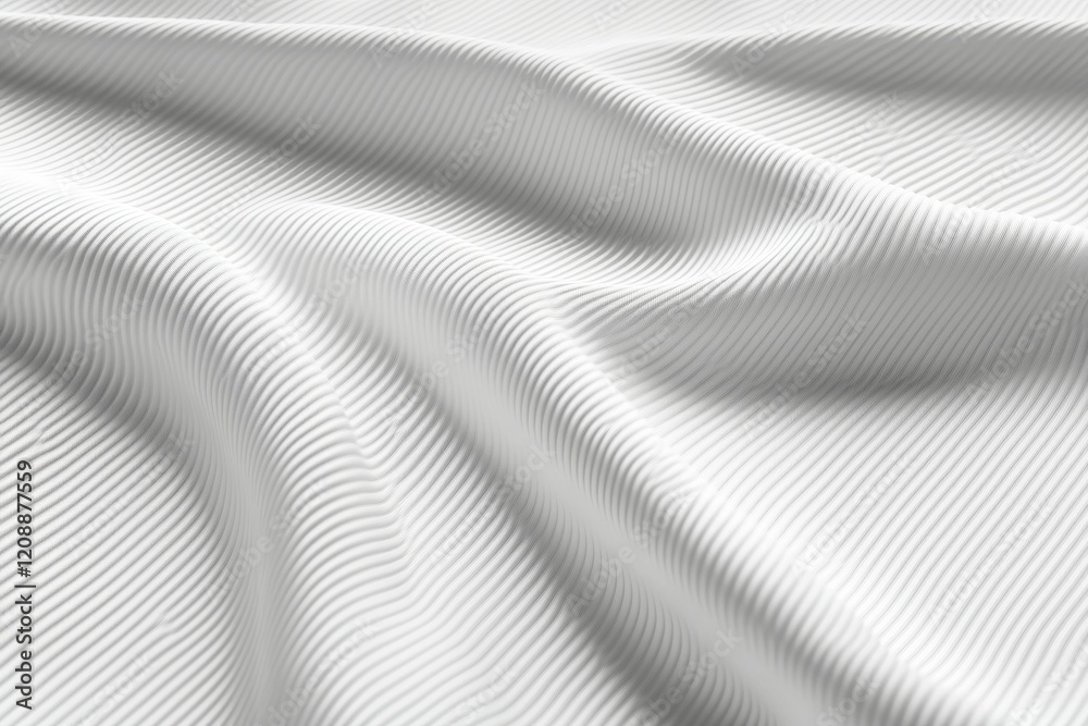 Naklejka premium Elegant white fabric texture with subtle rippled patterns
