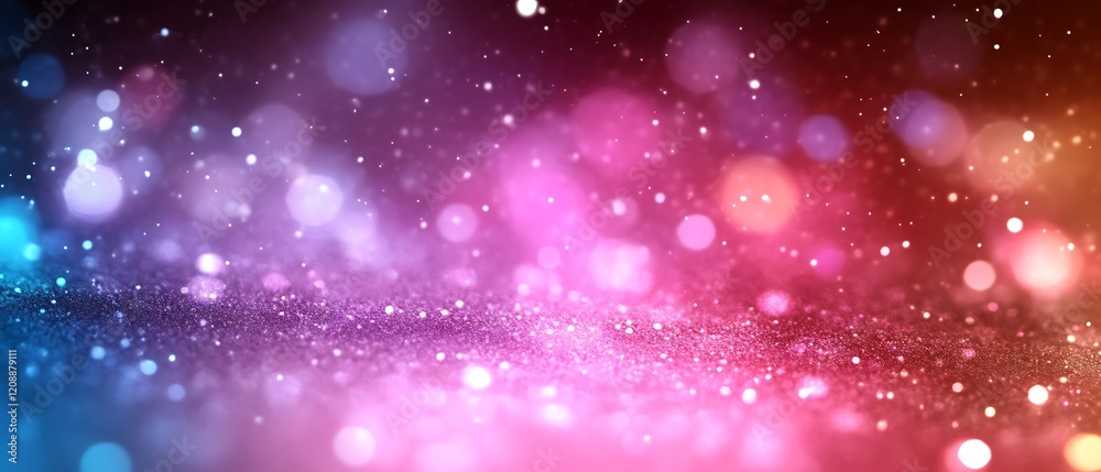 Fototapeta premium Colorful glitter bokeh background.