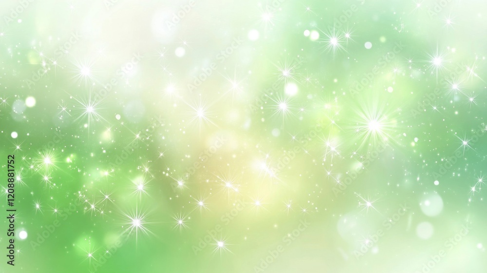 Abstract Green Background With Sparkling Stars Abstract Green Background With Sparkling Stars