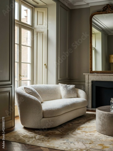 modern living room with fireplace