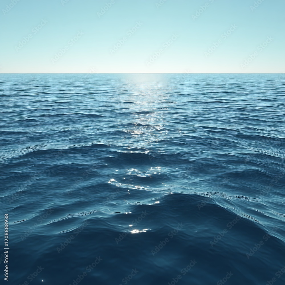 Fototapeta premium Calm ocean surface with sunlight reflection. (1)