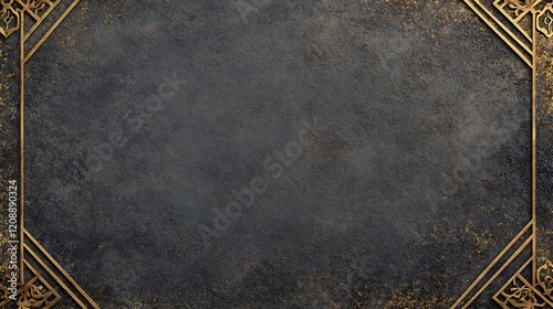 Dark textured background with ornate gold frame