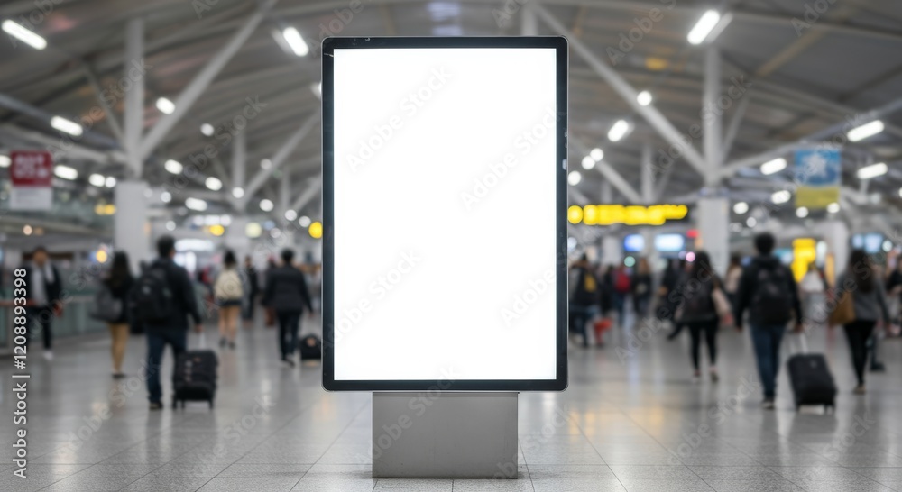 Bus station billboard with blank copy space screen for your advertising text message or promotional content Bus station billboard with blank copy space screen for your advertising text message or promotional content