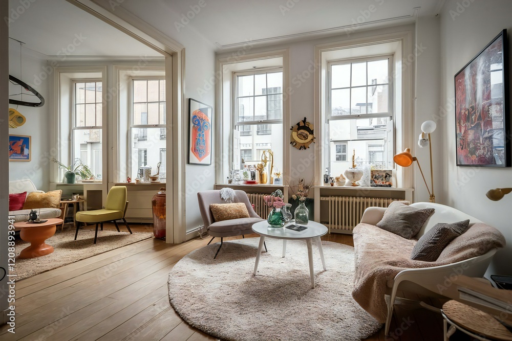 Fototapeta premium living room with fireplace