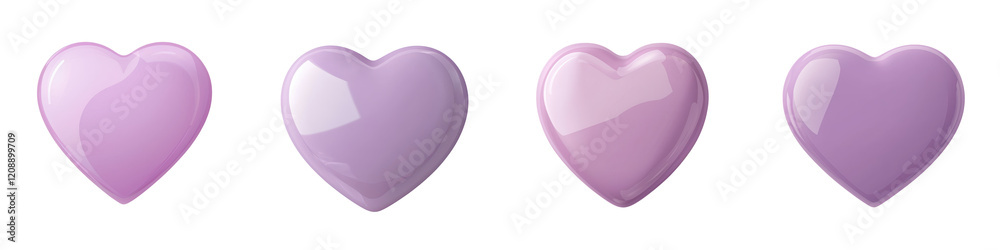 Obraz premium Pastel Colored Heart Shapes Symbolizing Love and Romance Cute and Minimal Design with Pink and Purple Hearts Perfect for Valentines Day Wedding Engagement Greeting Card or Romantic Concept