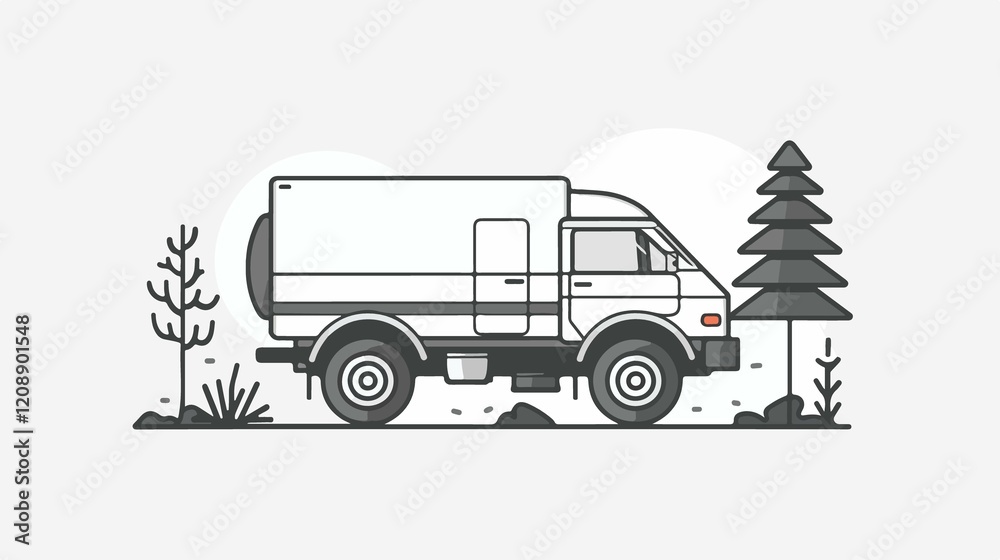 Obraz premium Delivery Service Truck Icon Isolated Flat Vector Illustration