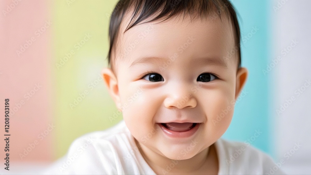 A smiling baby radiates joy, capturing the essence of innocence and happiness in a warm, inviting moment. A smiling baby radiates joy, capturing the essence of innocence and happiness in a warm, inviting moment.