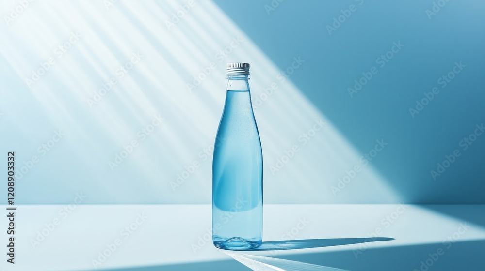 Elegant Water Bottle Product Photography - Hydration, Active Lifestyle, Sports, and Wellness Marketing and Advertising Concepts