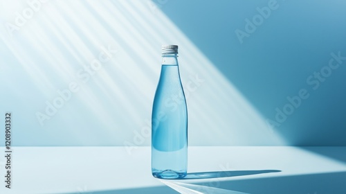Obraz na płótnie Elegant Water Bottle Product Photography - Hydration, Active Lifestyle, Sports, and Wellness Marketing and Advertising Concepts w salonie