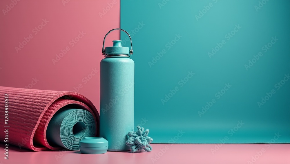Elegant Water Bottle Product Photography - Hydration, Active Lifestyle, Sports, and Wellness Marketing and Advertising Concepts