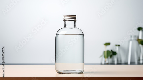 Obraz na płótnie Elegant Water Bottle Product Photography - Hydration, Active Lifestyle, Sports, and Wellness Marketing and Advertising Concepts w salonie