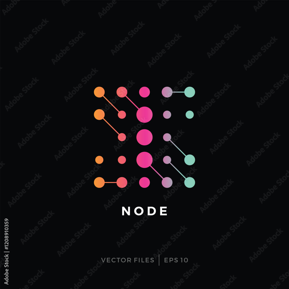 simple initial S logo design with node dots
