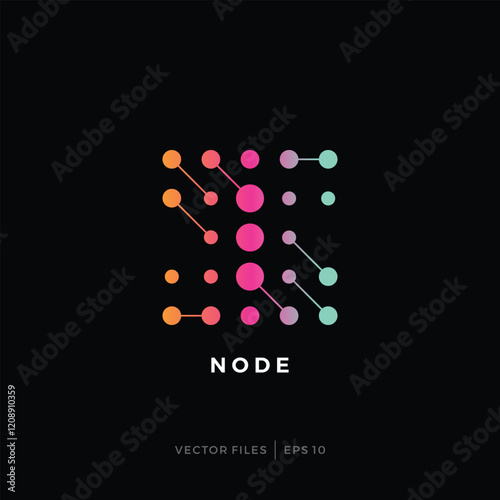 simple initial S logo design with node dots