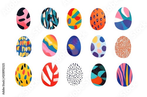 Colorful Abstract Designs On Easter Eggs