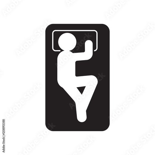black man sleeping in bed icon vector element design