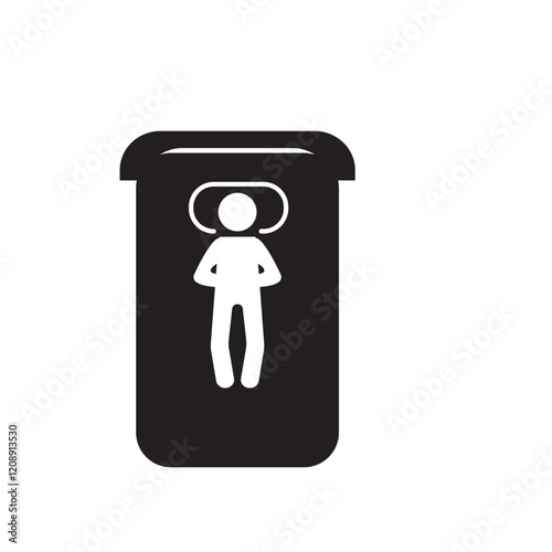 black man sleeping in bed icon vector element design