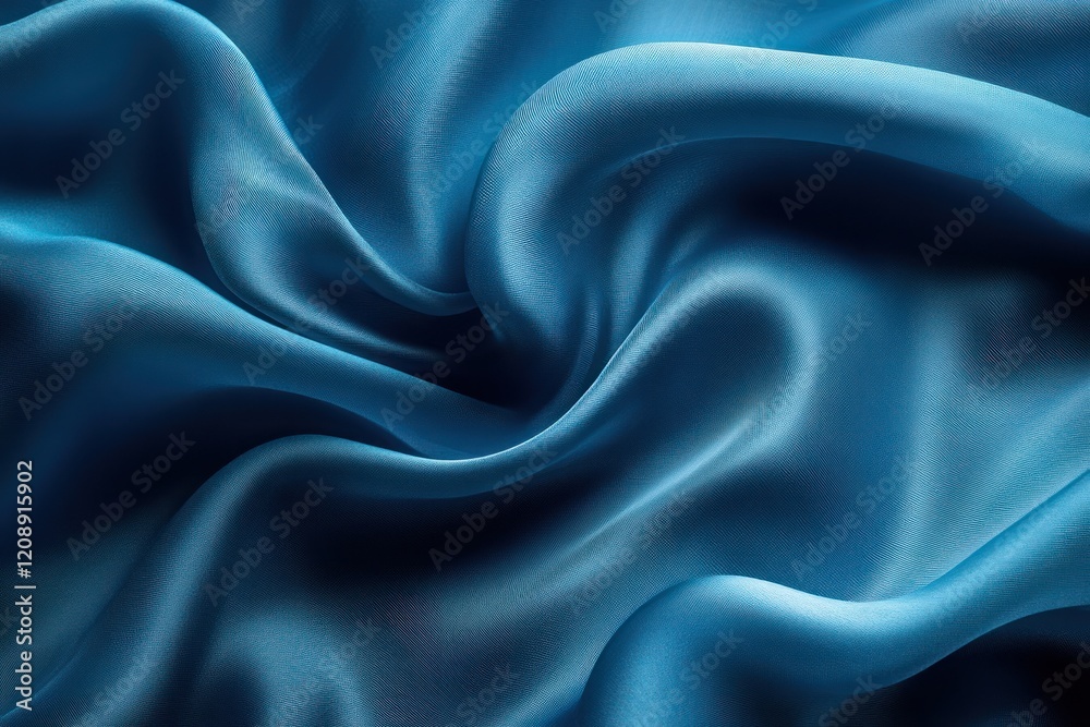 Obraz premium Smooth blue silk fabric showcasing elegant texture