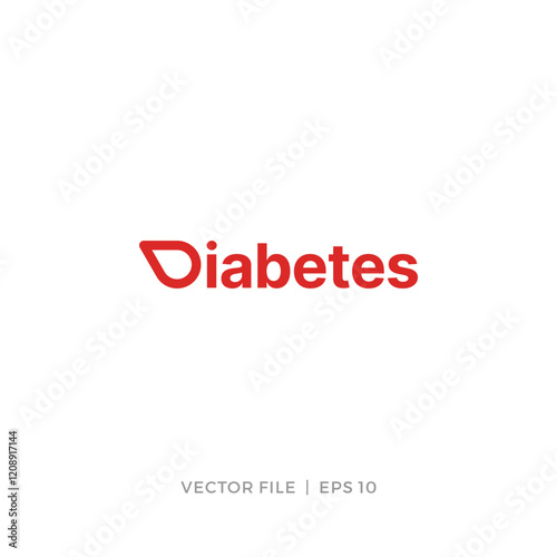 simple diabetes wordmark logo design