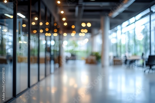 Wallpaper Mural Modern Office Interior with Glass Walls and Soft Lighting Torontodigital.ca