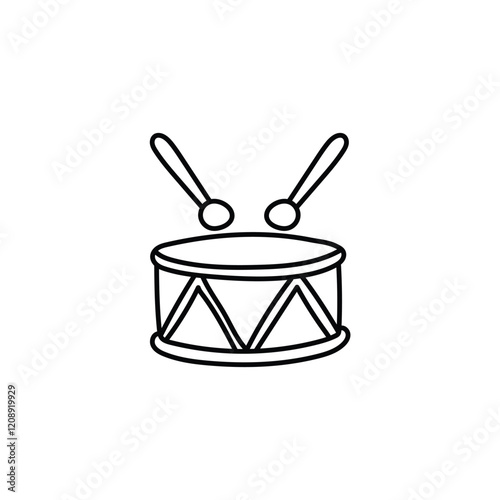 black and white drum toy illustration