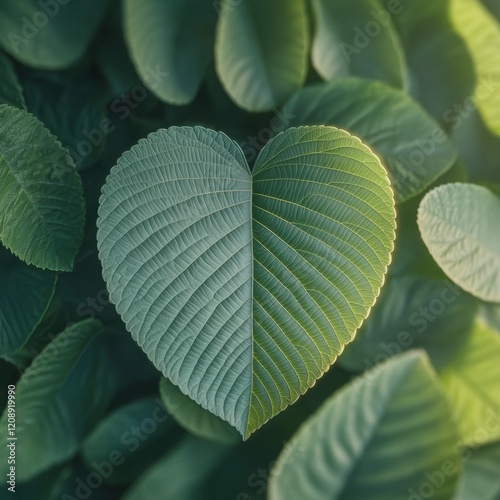 Heart Shaped Leaf  Green Foliage  Nature Background  Botany  Ecology