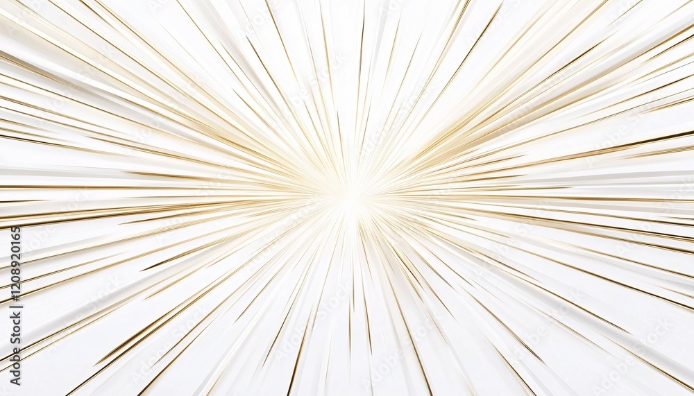 Obraz premium Abstract White Gold Radiating Lines Design