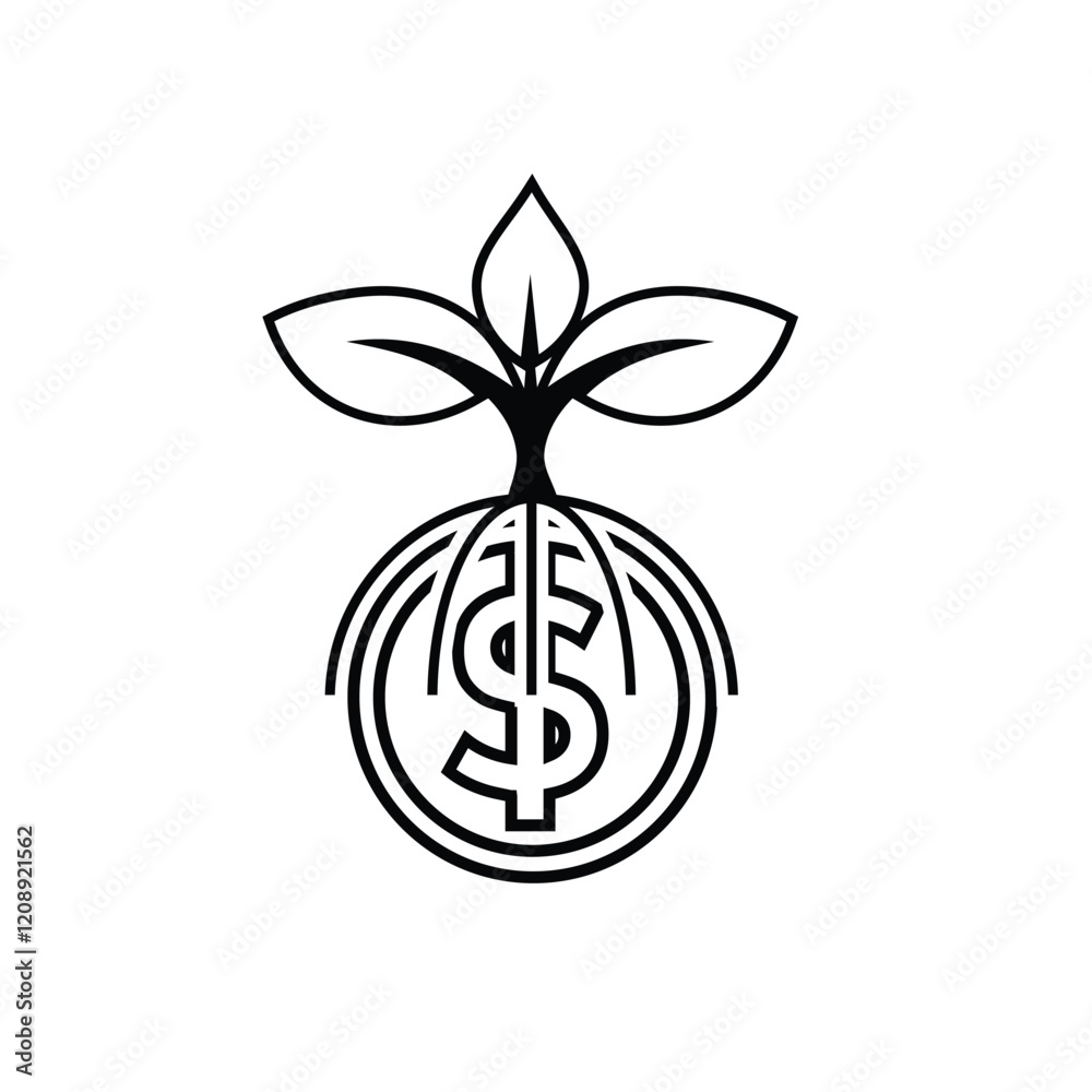 economy icon. vector tree on coins on white background. economic growth, for finance, healthy economy. Line design style. economy icon. vector tree on coins on white background. economic growth, for finance, healthy economy. Line design style.
