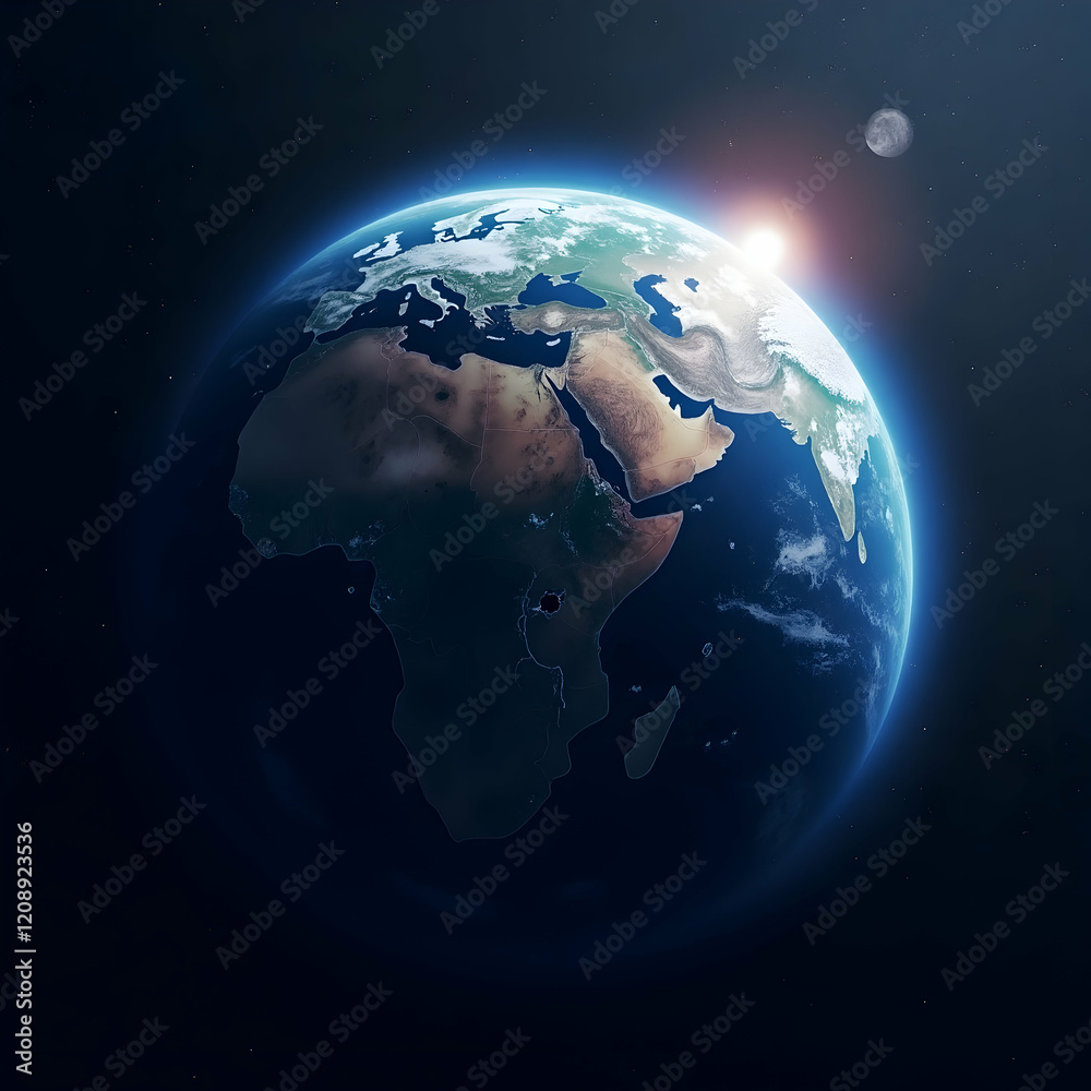 Fototapeta premium earth and moon