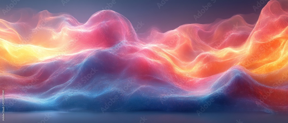 Obraz premium Abstract waves of color flowing in dreamy landscape