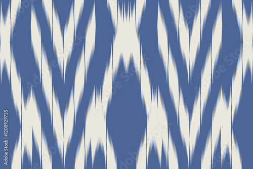 Seamless pattern, geometric shapes, ethnic handmade patterns, tribal ikat, seamless wallpaper in boho colors, natural ikat art background illustration for greeting cards, printing.