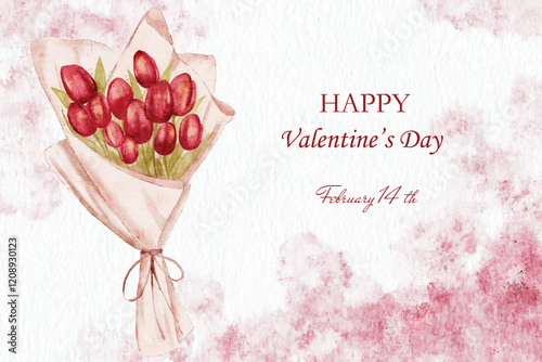 Valentine's day greetings. watercolor valentine's day background. Flyers, invitation, poster, brochure, banner.