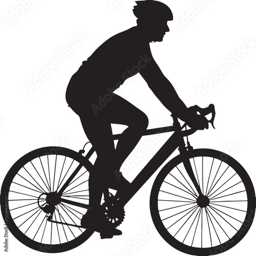 Silhouette of a person riding a bike