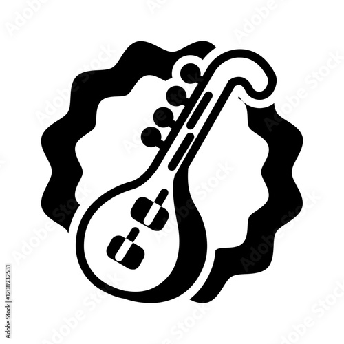 Vector solid black icon for Basant panchmi