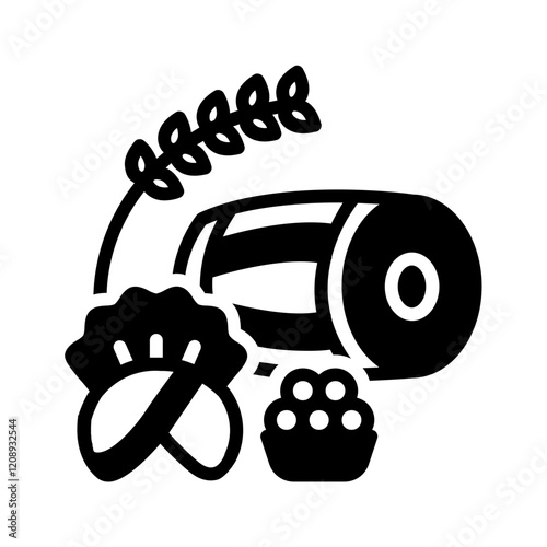 Vector solid black icon for Baisakhi