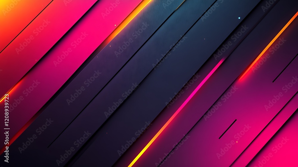 Fototapeta premium Abstract Diagonal Lines Glowing Bright Colors