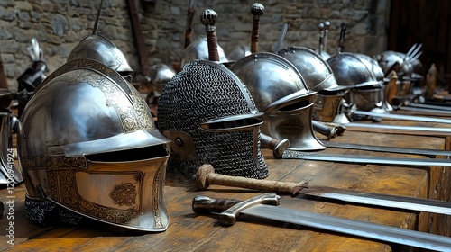 medieval armor & swords collection - historical themes photo