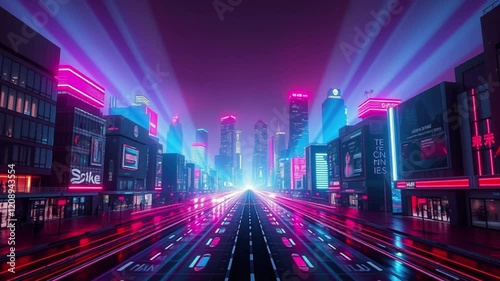 City at night with city light background