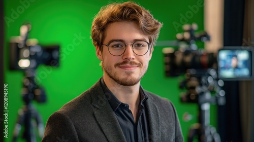 Young Content Creator in a Professional Video Studio