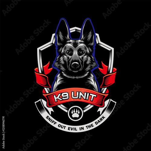 professional dog training K9 illustration logo