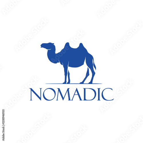 modern blue camel silhouette logo