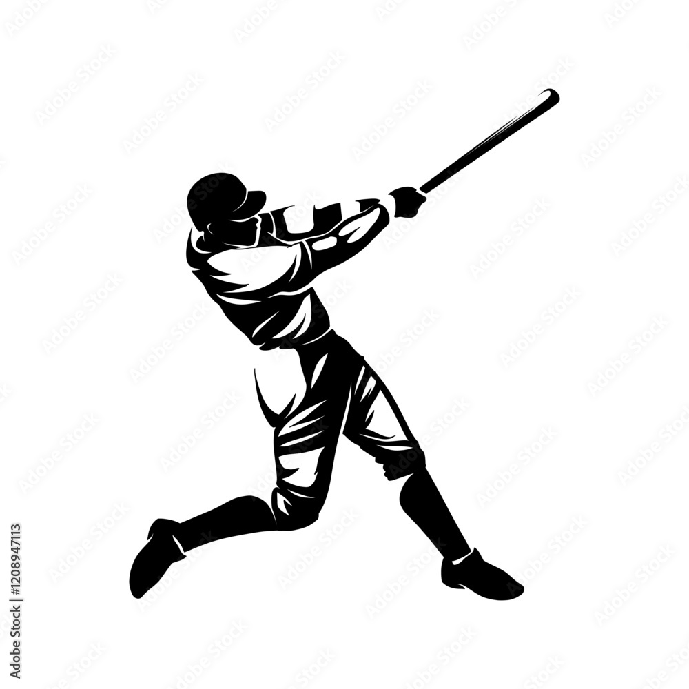 silhouette of a baseball player hitting the ball silhouette of a baseball player hitting the ball